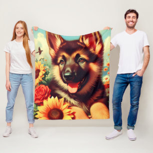 Cobertor De Velo Pintura para pinos de German shepherd cômodo