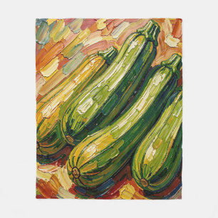 Cobertor De Velo Pintura Vibrante de Abobrinha com Impasto