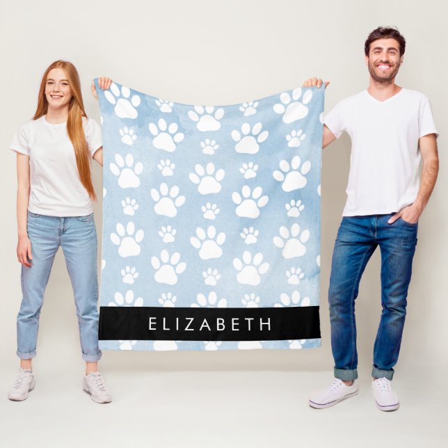 Cobertor De Velo Pinturas De Cães, Patas Brancas, Aquarelas Azuis,  (In Situ)