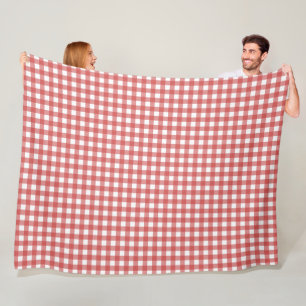 Cobertor De Velo Piquenique de Gingham, Vermelho e Branco Clássico