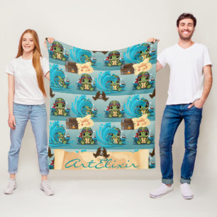 Cobertor De Velo Pirata Turtle Kawaii