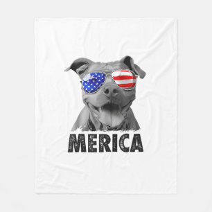 Cobertor De Velo Pit Bull 4 de julho Merica Men American Flag Sung