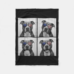 Cobertor De Velo Pitbull 4 de Julho Bandeira Americana Cachorro Pit