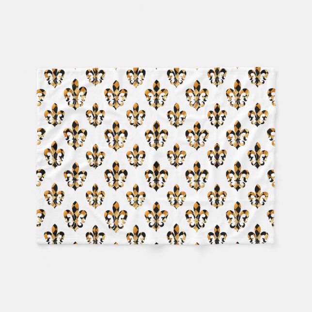 Cobertor De Velo PixDezines fleur de lis/black/gold (Frente (Horizontal))