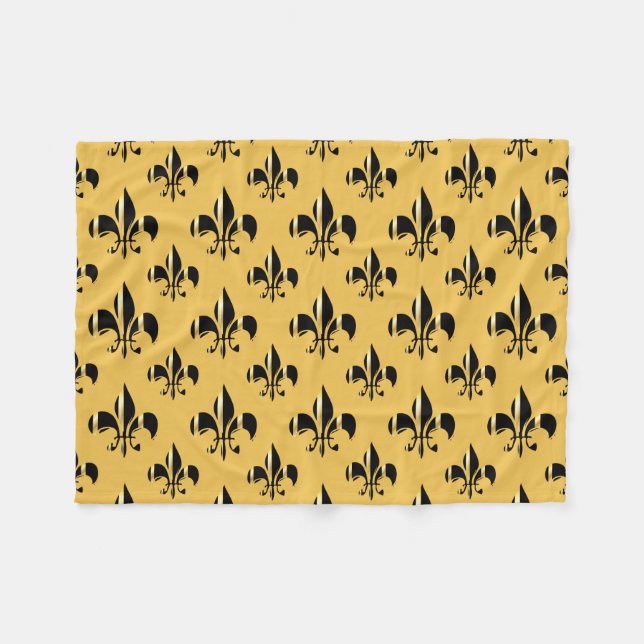 Cobertor De Velo PixDezines fleur de lis/black/gold (Frente (Horizontal))