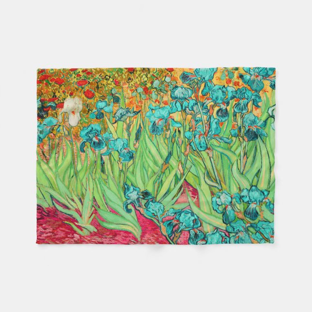 Cobertor De Velo PixDezines van gogh/teal irises/ruas (Frente (Horizontal))