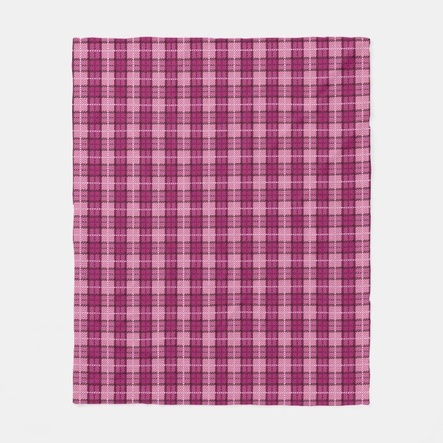 Cobertor De Velo Pixel Plaid_Magenta-Black (Frente)