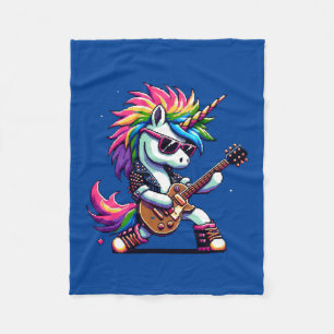 Cobertor De Velo Pixel Punk Rock Unicorn