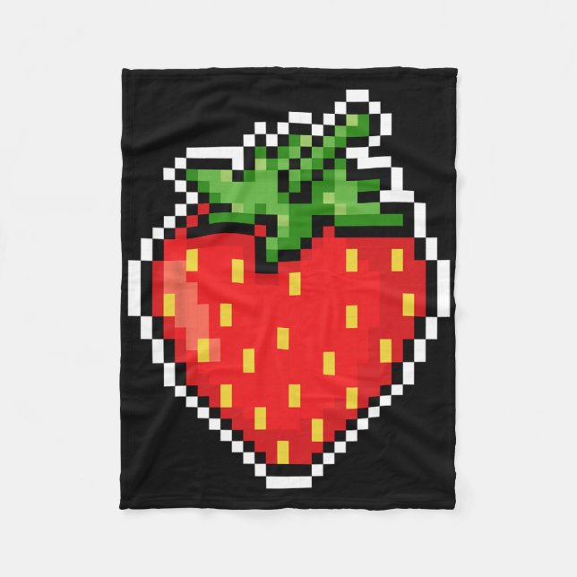 Cobertor De Velo Pixel Strawberry 80s Video Game Halloween  (Frente)