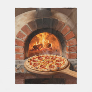 Cobertor De Velo Pizza de Pepperoni Cozida a Lenha Rústica Italiana