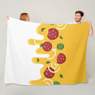 Cobertor De Velo Pizza de Queijo Derretido Divertida Retro Keto Fes