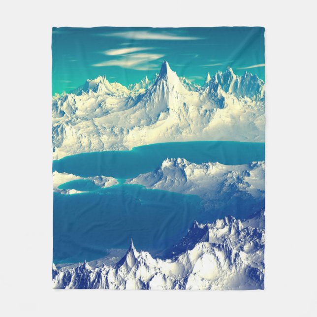 Cobertor De Velo Planeta alienígena - Trabalho de arte 3D ed Comput (Frente)