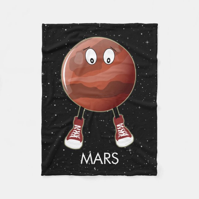 Cobertor De Velo Planeta Marte e Estrelas (Frente)