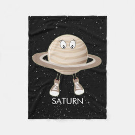 Cobertor De Velo Planeta Saturno e estrelas