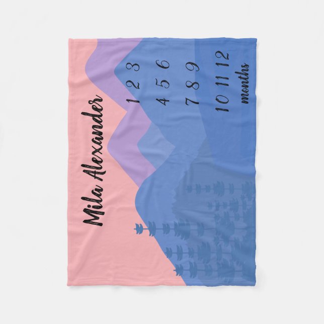 Cobertor De Velo Planície Natural das Montanhas Pastel Etapa Mensal (Frente)