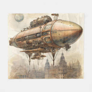 Cobertor De Velo Plano de Aeronave Estilo Steampunk Antigo em Cobre