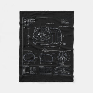 Cobertor De Velo Plano de Gato Pão Divertido