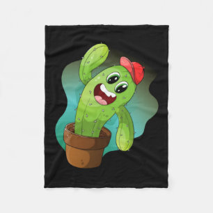 Cobertor De Velo Planta de Cacto de Desenho Animado Feliz