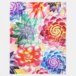 Cobertor De Velo Plantas Suculentas Criativas Artsy Watercolor