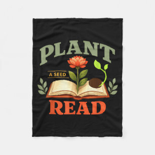 Cobertor De Velo Plante uma semente ler leitor livro biblioteca mãe
