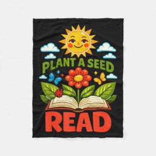 Cobertor De Velo Plante uma semente ler leitor livro biblioteca mãe