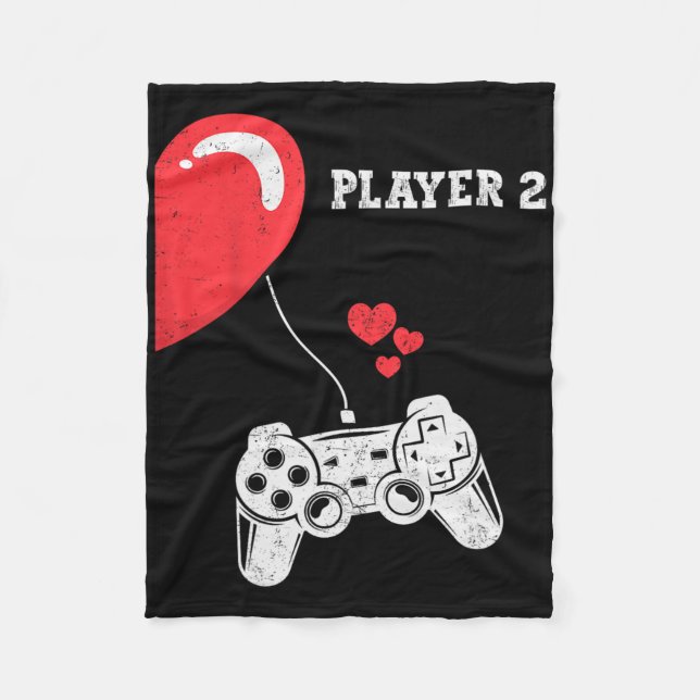 Cobertor De Velo Player 2 Valentines Day Gaming Matching Couple Gam (Frente)