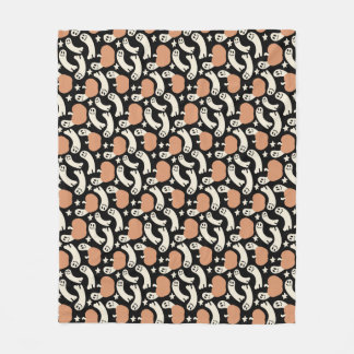 Cobertor De Velo Playful Ghosts and Pumpkins on Black – Halloween R