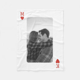 Cobertor De Velo Playing Card Couple Photo Romantic Love Heart Gift