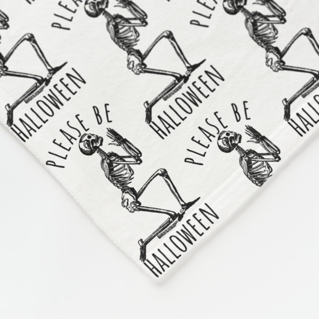 Cobertor De Velo Please Be Halloween Spooky Season Skeleton Bones (Quina)