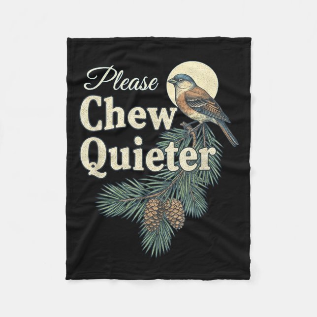 Cobertor De Velo Please Chew Quieter Christmas Funny Novelty  (Frente)