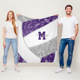 Cobertor De Velo plela floral penas de cinza roxa