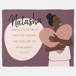 Cobertor De Velo Plum Personalizado de Coração de Escritura de Mu