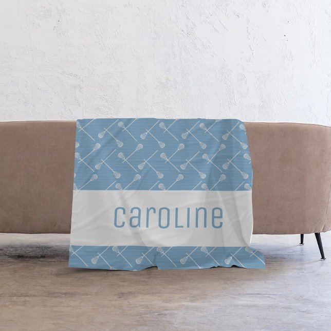 Cobertor De Velo Pó Blue Lacrosse White Sticks (Criador carregado)