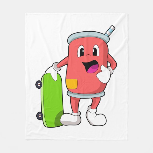 Cobertor De Velo Pode como skater com skate (Frente)