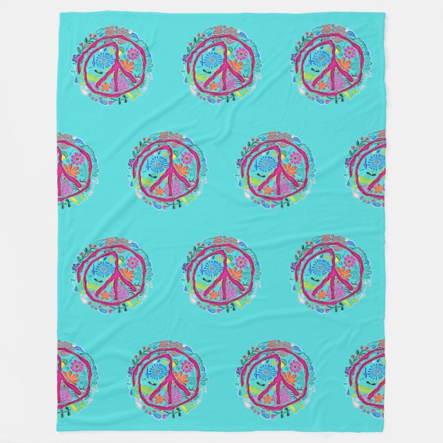 Cobertor De Velo Poder Floral Combinação de Paz 1 (Frente)