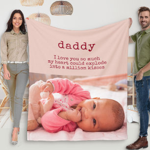 Cobertor De Velo Poema Fofo para o Papai - Foto de Bebê Menina