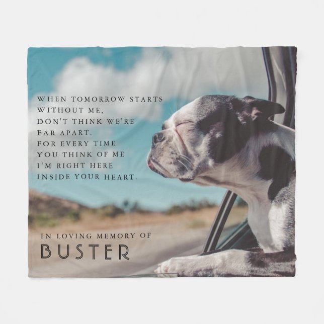 Cobertor De Velo Poema Fotográfico de Pet Memorial (Frente (Horizontal))