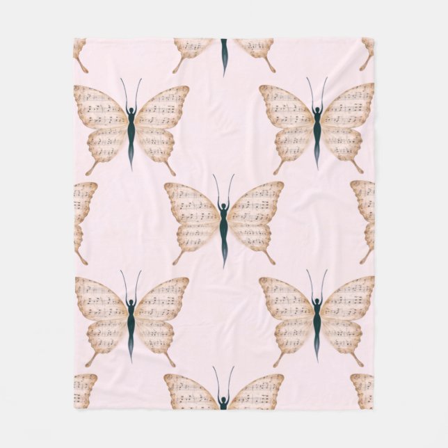 Cobertor De Velo Poetic Butterfly Form Pink (Frente)