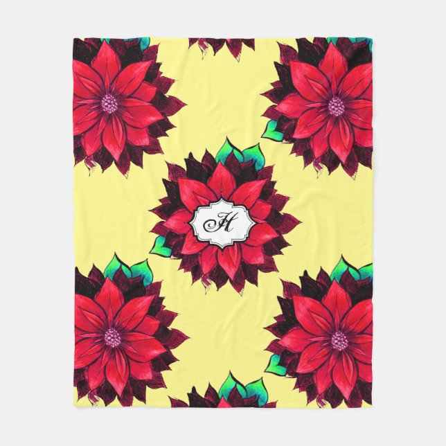 Cobertor De Velo POINSÉTIA CLÁSSICA no VERMELHO (Frente)