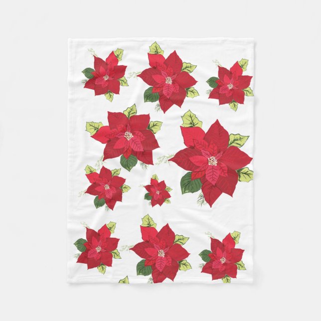 Cobertor De Velo Poinsettia Flower Fleece Blanket (Frente)