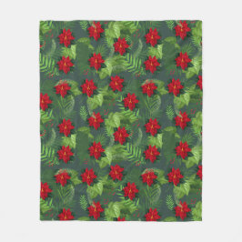 Cobertor De Velo Poinsettia natal padrão Fleece Blanket