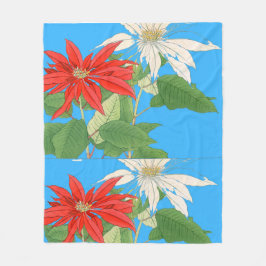 Cobertor De Velo Poinsettias Blue