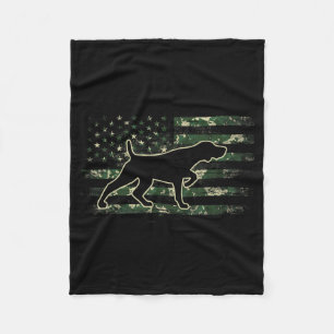 Cobertor De Velo Pointer Alemão de Cabelo Curto Camo Bandeira Ameri