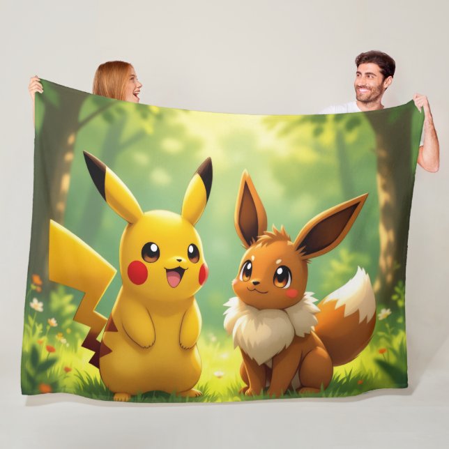 Cobertor De Velo Pokémon und seine Treue Freunde (In Situ)