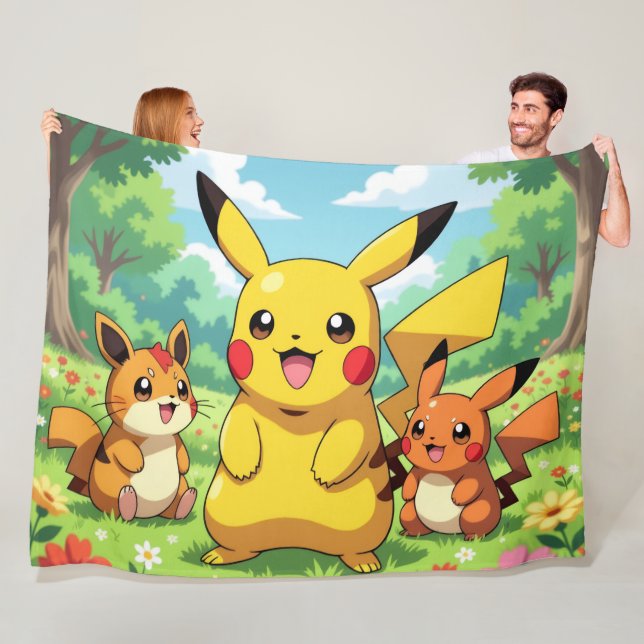 Cobertor De Velo Pokémon und seine Treue Freunde (In Situ)