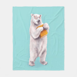 Cobertor De Velo Polar Bear Book Lover Nerdy