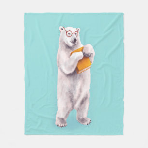 Cobertor De Velo Polar Bear Book Lover Nerdy