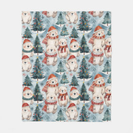 Cobertor De Velo Polar Bears Winter Fleece Blanket | Hats & Scarves