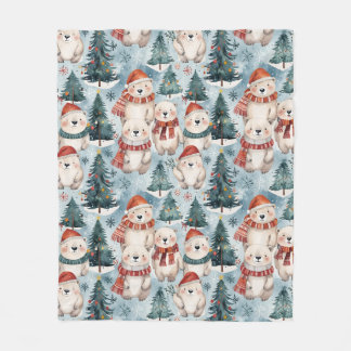 Cobertor De Velo Polar Bears Winter Fleece Blanket | Hats & Scarves