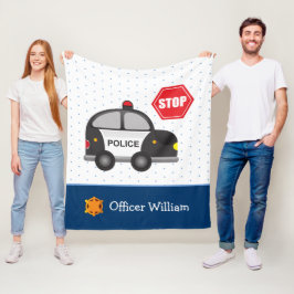 Cobertor De Velo Policial de Menino e Carro